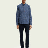 Camisa slim fit estampada en popelín - ECRU