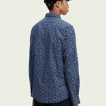 Camisa slim fit estampada en popelín - ECRU