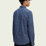 Camisa slim fit estampada en popelín - ECRU