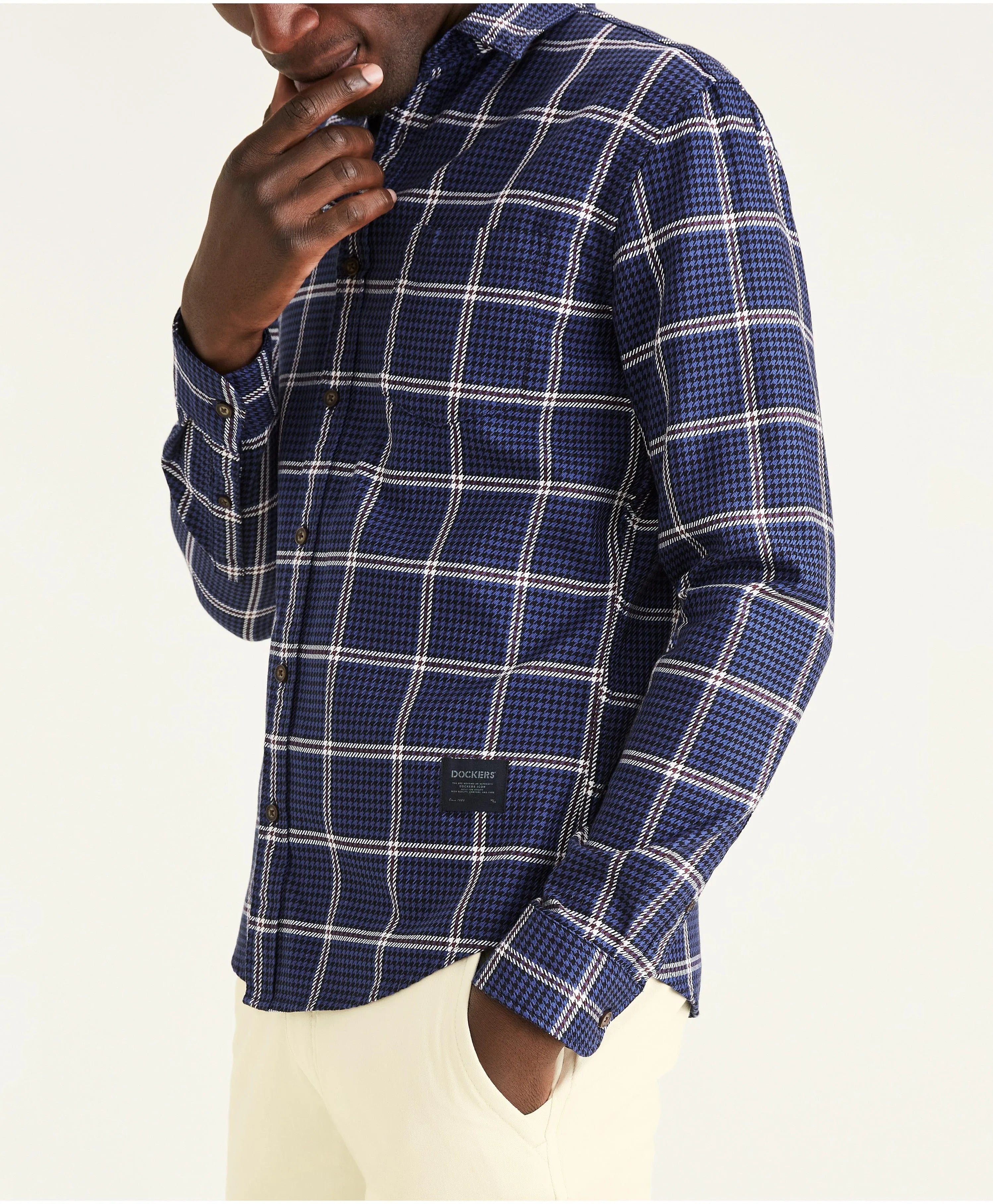 Camisa Slim Fit Icon Button Up - ECRU