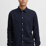 Camisa !Solid Enea Allan Insignia Blue - ECRU