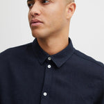 Camisa !Solid Enea Allan Insignia Blue - ECRU