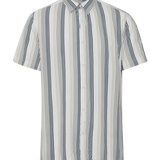 Camisa !Solid Frick Insignia Blue - ECRU