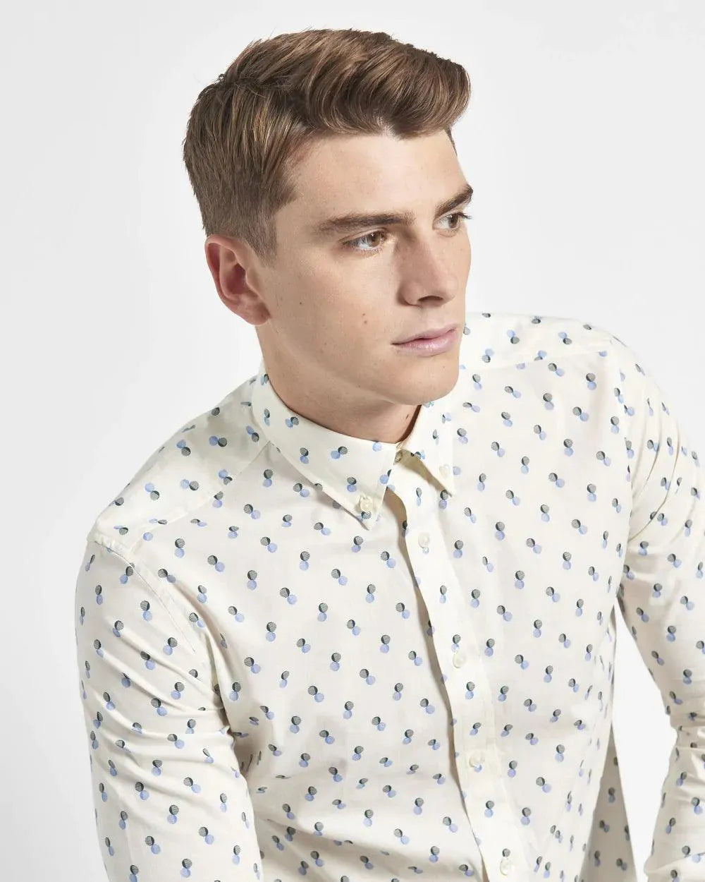 Camisa Spot Print - ECRU