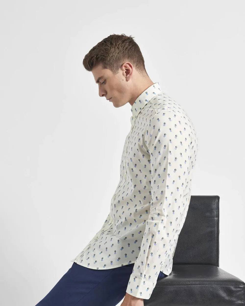 Camisa Spot Print - ECRU