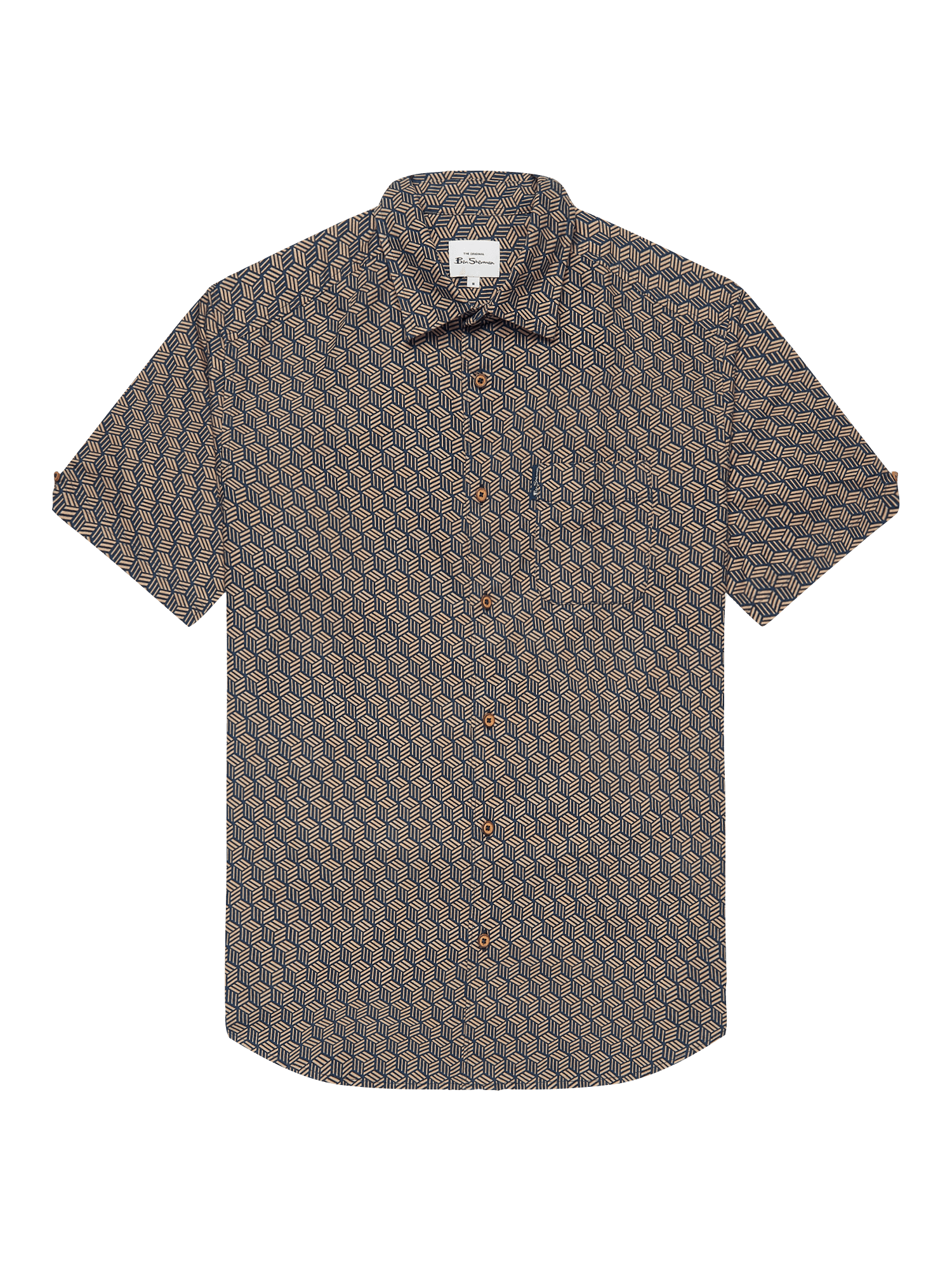 Camisa Textured Base Print - ECRU
