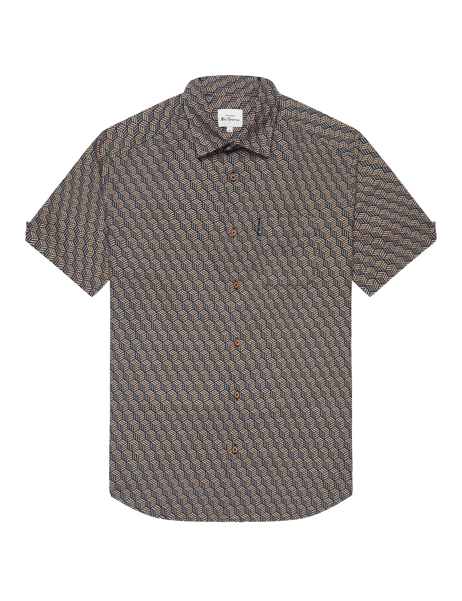 Camisa Textured Base Print - ECRU