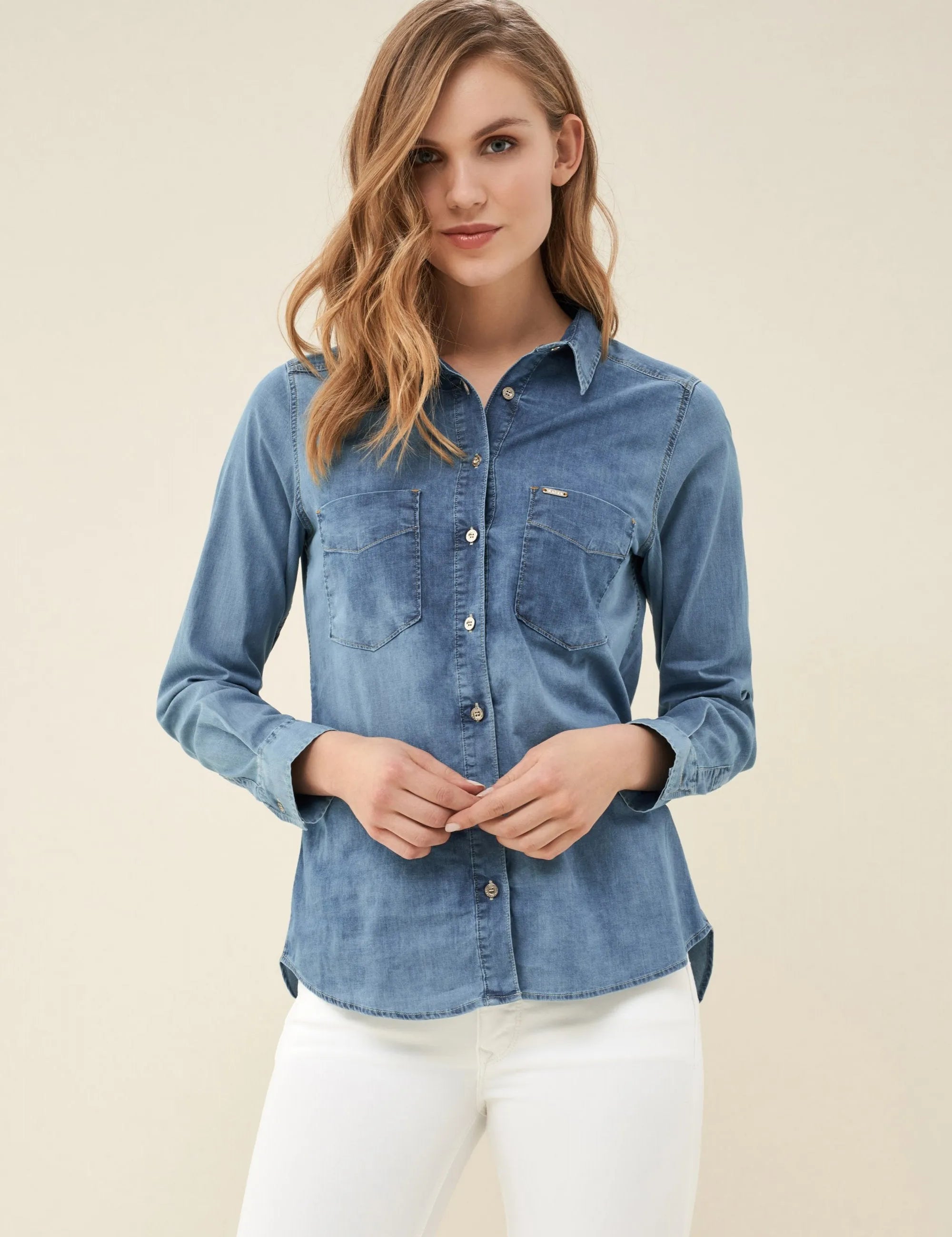 CAMISA VAQUERA REGULAR - ECRU