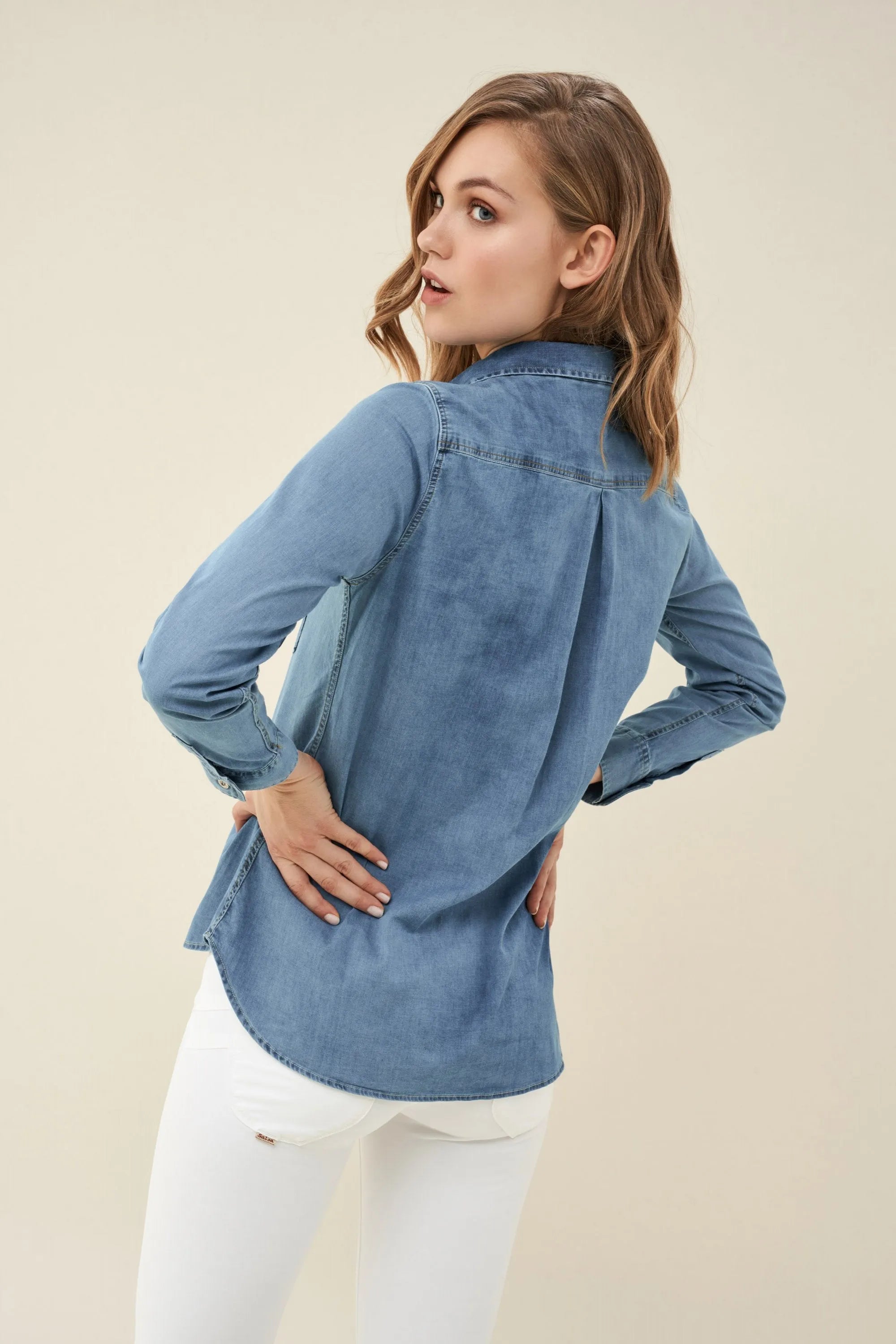 CAMISA VAQUERA REGULAR - ECRU