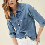 CAMISA VAQUERA REGULAR - ECRU