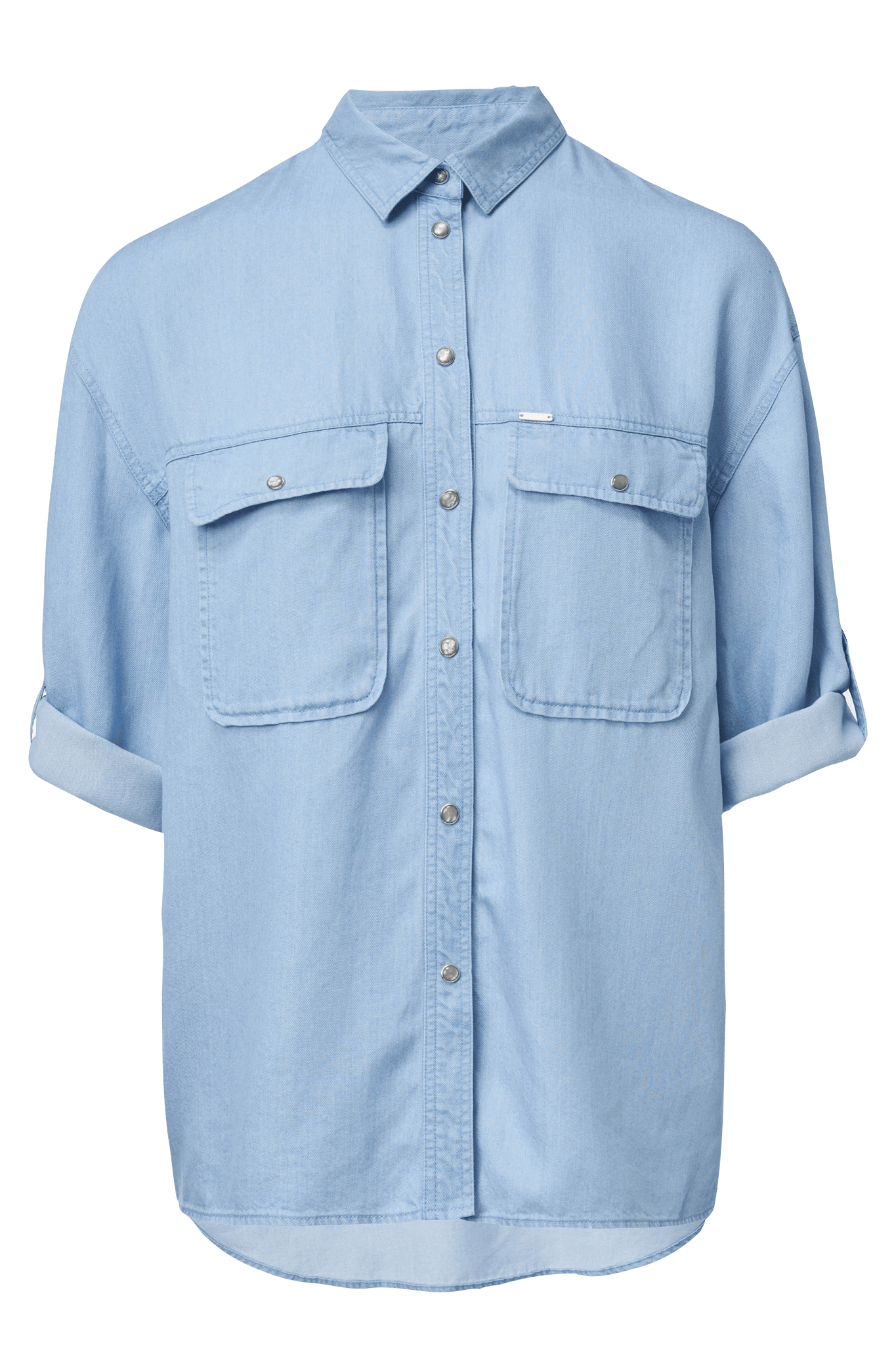 Camisa vaqueta de tencel con bolsillos - ECRU