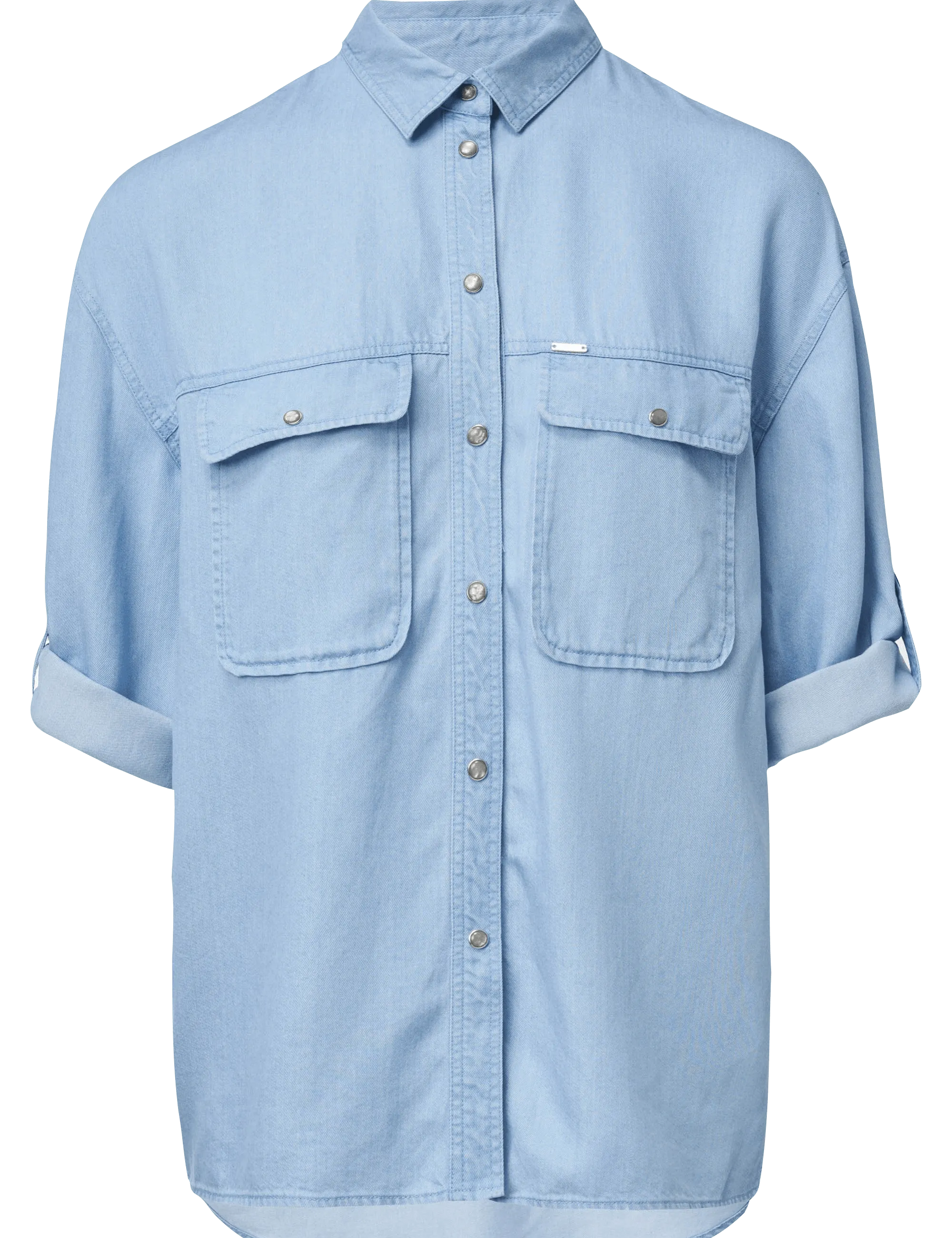 Camisa vaqueta de tencel con bolsillos - ECRU