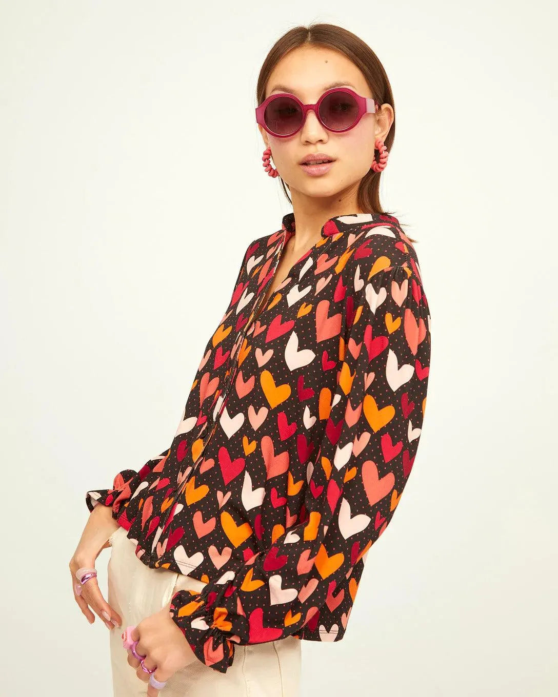Camisa Volante Muñeca Love - ECRU