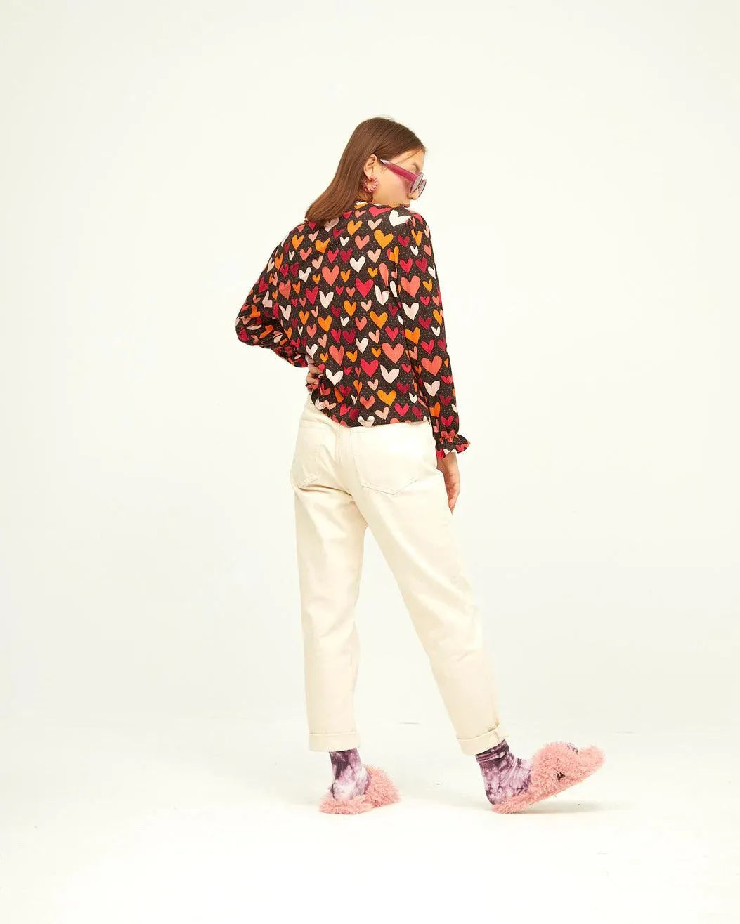 Camisa Volante Muñeca Love - ECRU