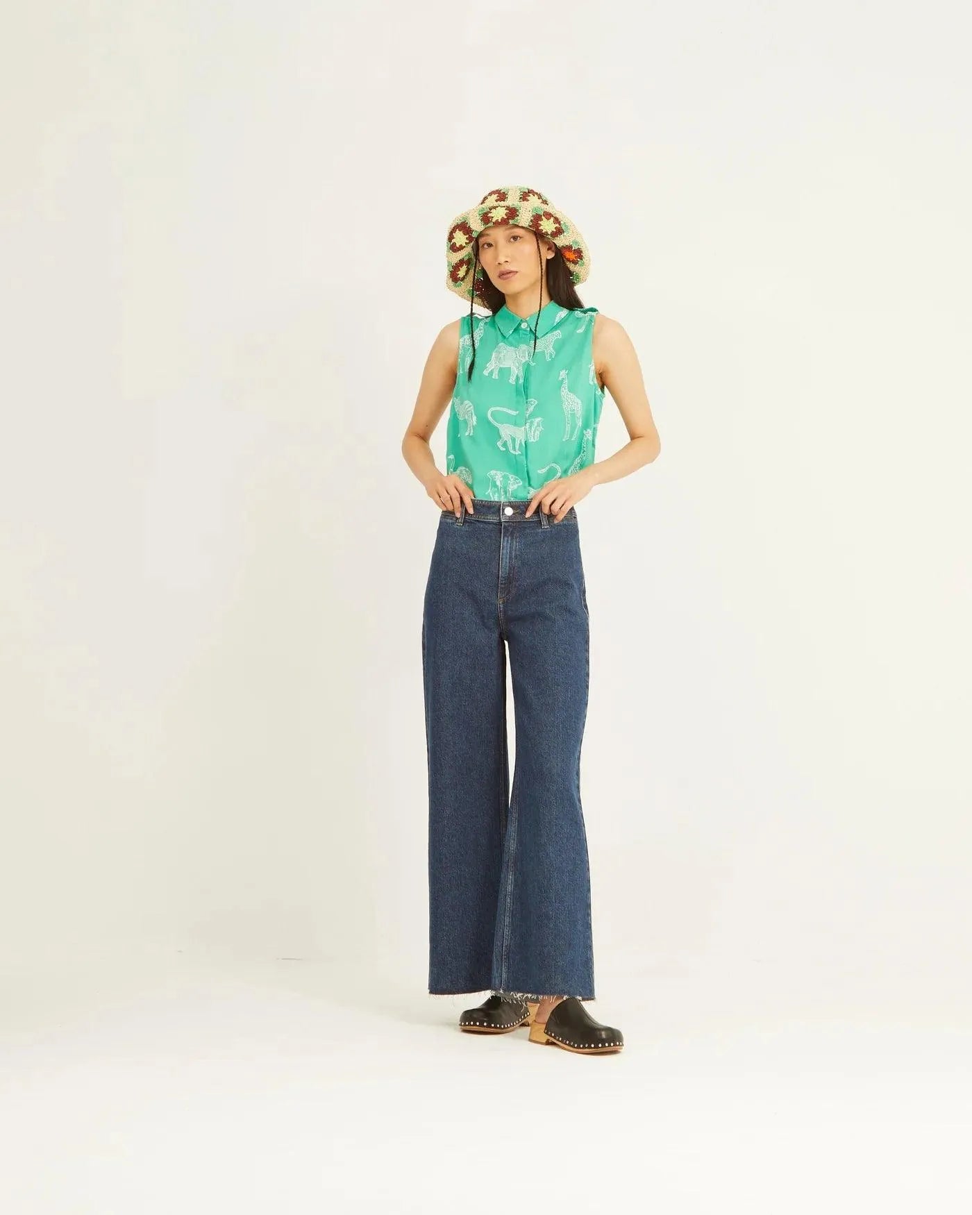 Camisa Xantik Manga Sisa Green Africa - ECRU