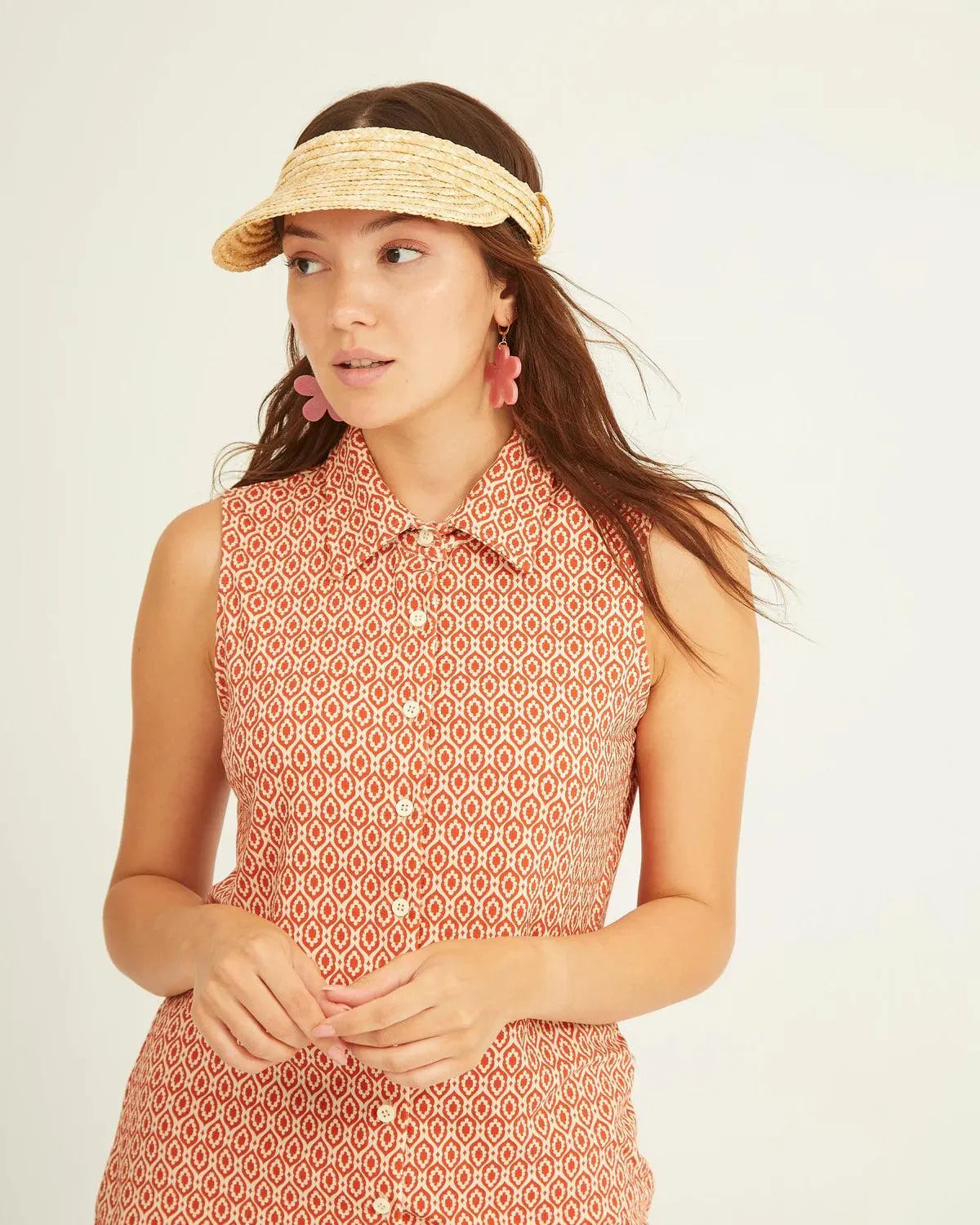 Camisa Xantik Sin Mangas Ceramic - ECRU