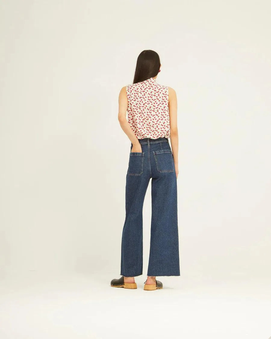 Camisa Xantik Tirantes White Cherries - ECRU