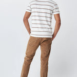 Camiseta a Rayas con Bolsillo Relieve - ECRU