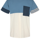 Camiseta Akkikki Stripe Cornet Blue - ECRU