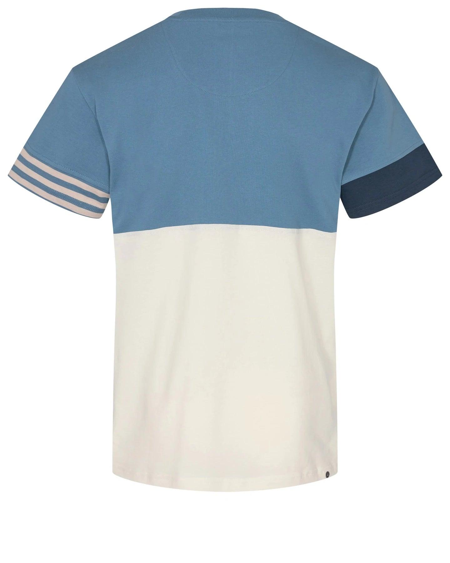 Camiseta Akkikki Stripe Cornet Blue - ECRU