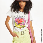 Camiseta algodón orgánico corazón Kling - ECRU