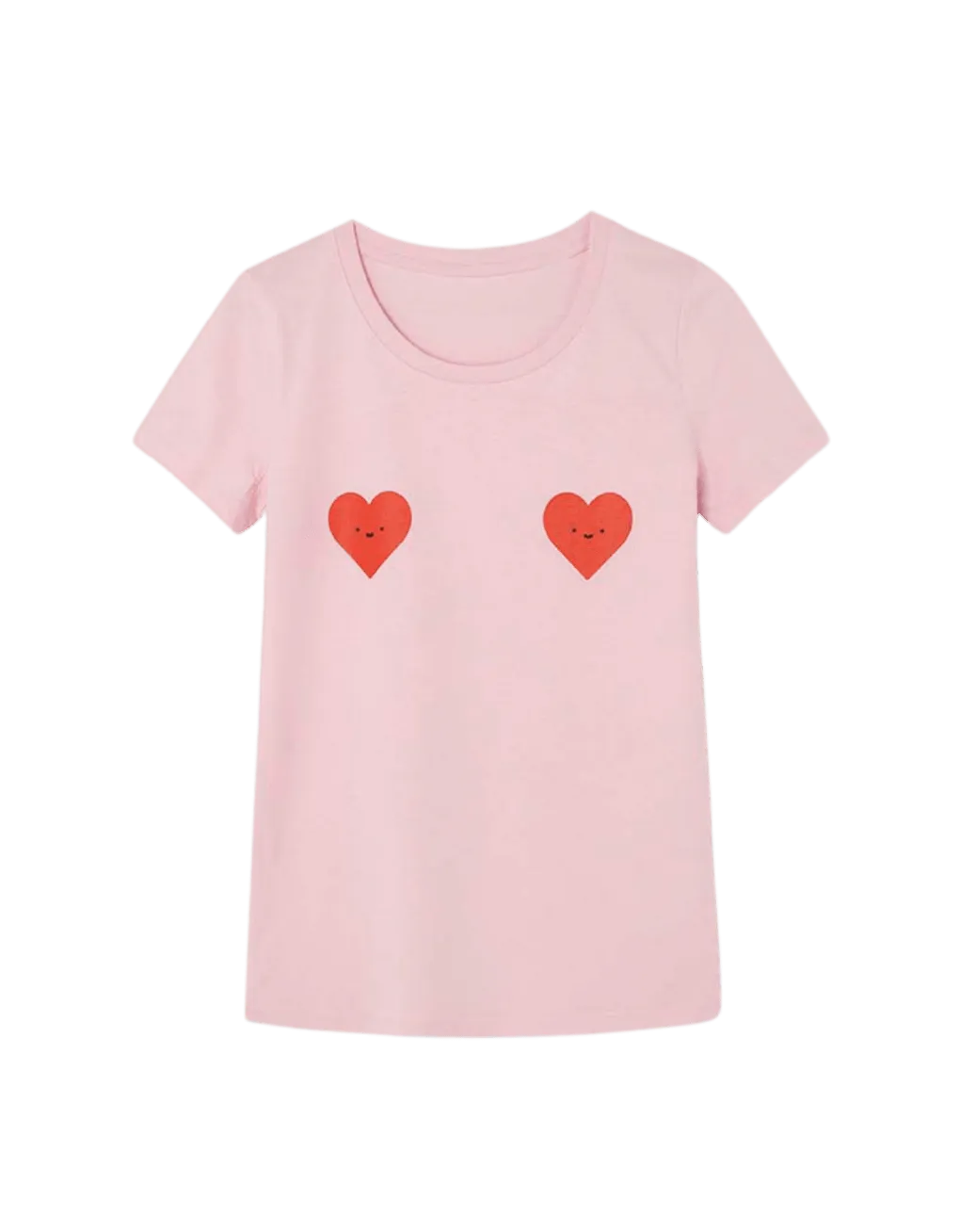 Camiseta algodón orgánico corazones - ECRU