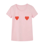 Camiseta algodón orgánico corazones - ECRU