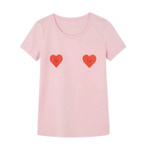 Camiseta algodón orgánico corazones - ECRU
