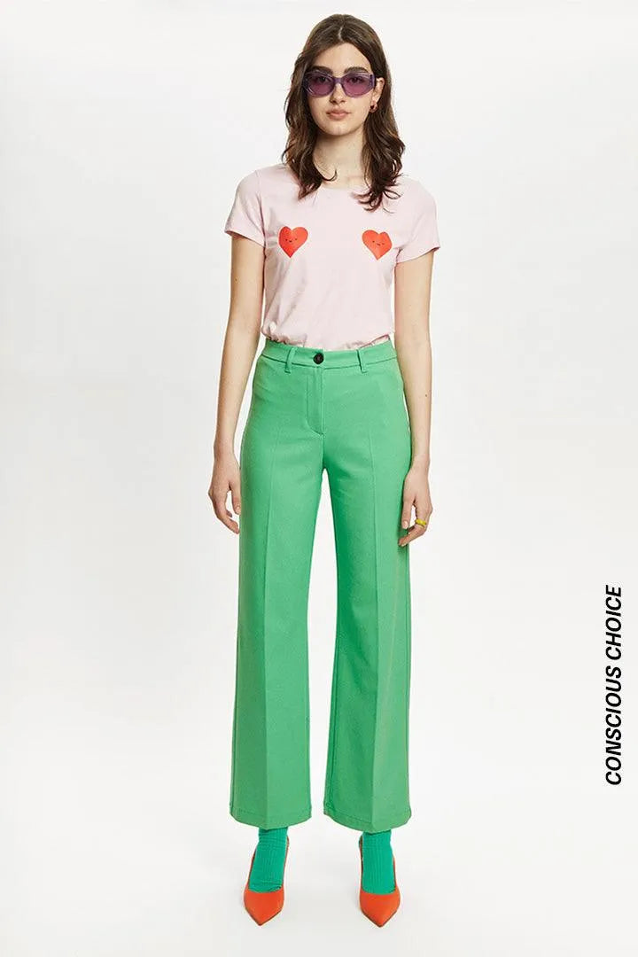 Camiseta algodón orgánico corazones - ECRU