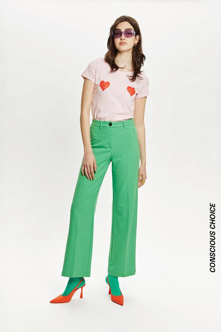 Camiseta algodón orgánico corazones - ECRU