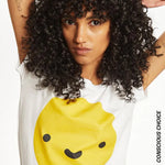 Camiseta algodón orgánico smiley - ECRU