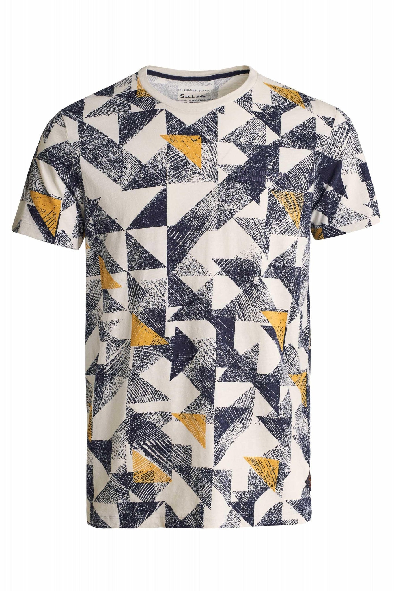 Camiseta allover triángulos - ECRU