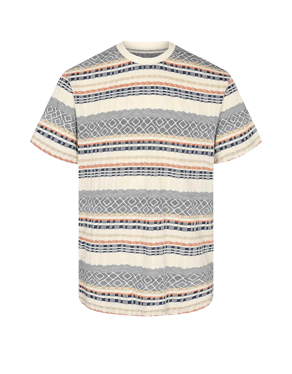 Camiseta Anerkjendt Manga Corta Akkikki Jacquard Tofu - ECRU