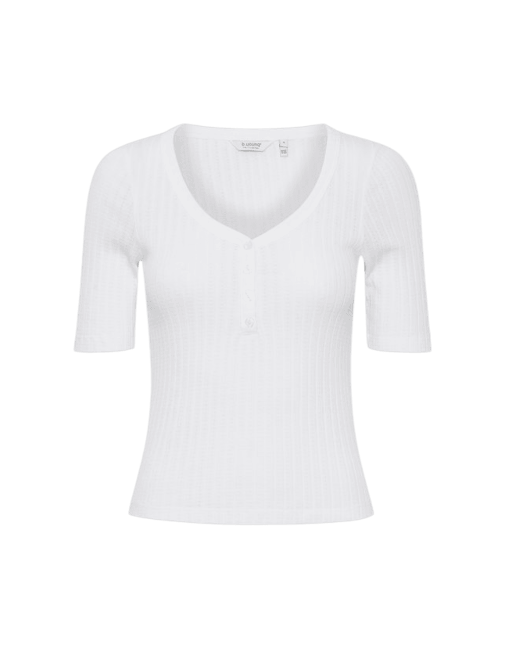 Camiseta B.Young Rilki Button Optical White - ECRU