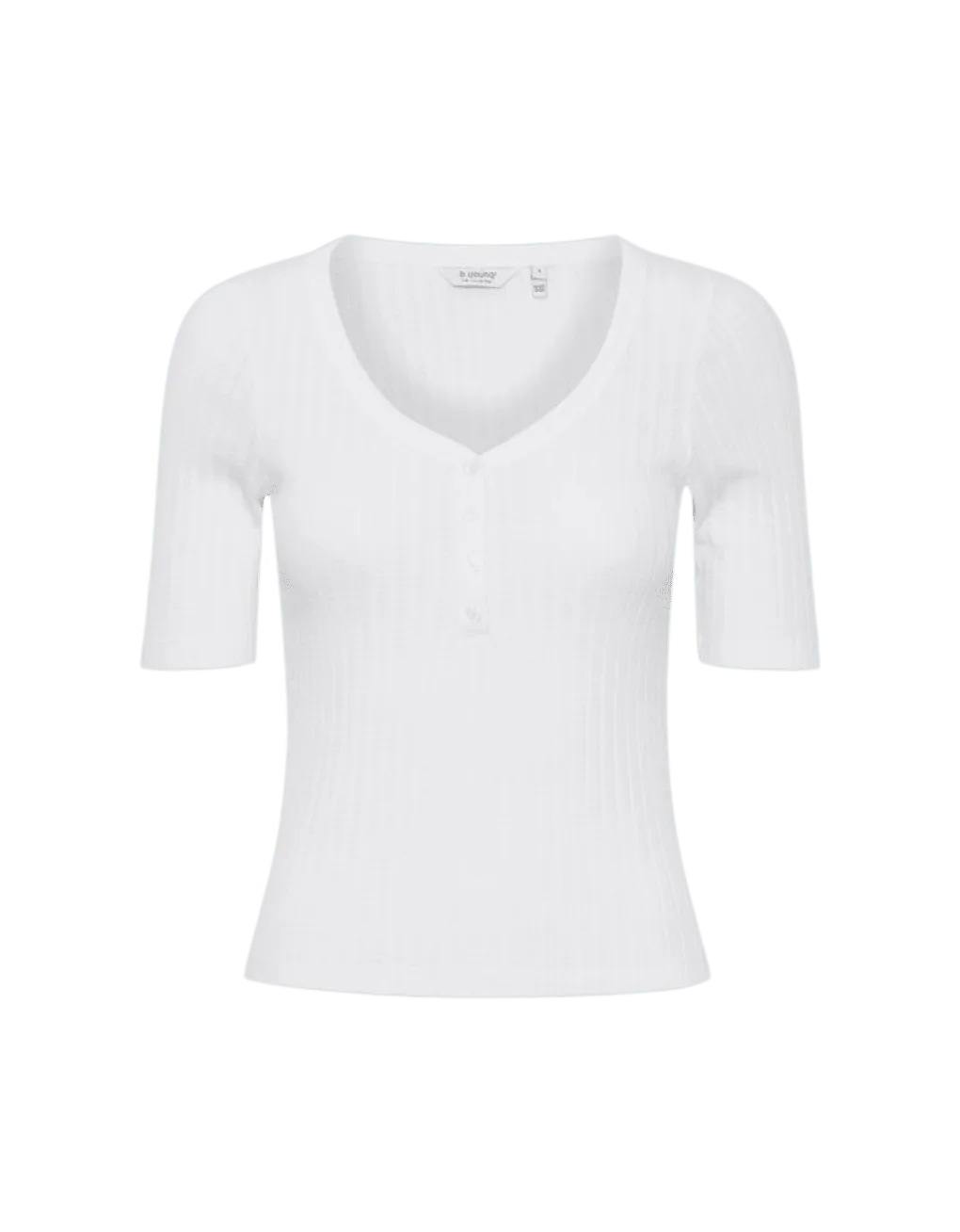 Camiseta B.Young Rilki Button Optical White - ECRU