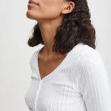 Camiseta B.Young Rilki Button Optical White - ECRU