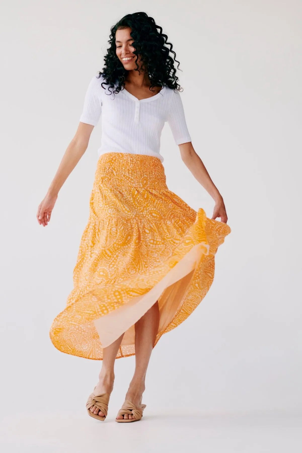 Camiseta B.Young Rilki Button Optical White - ECRU