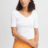 Camiseta B.Young Rilki Button Optical White - ECRU