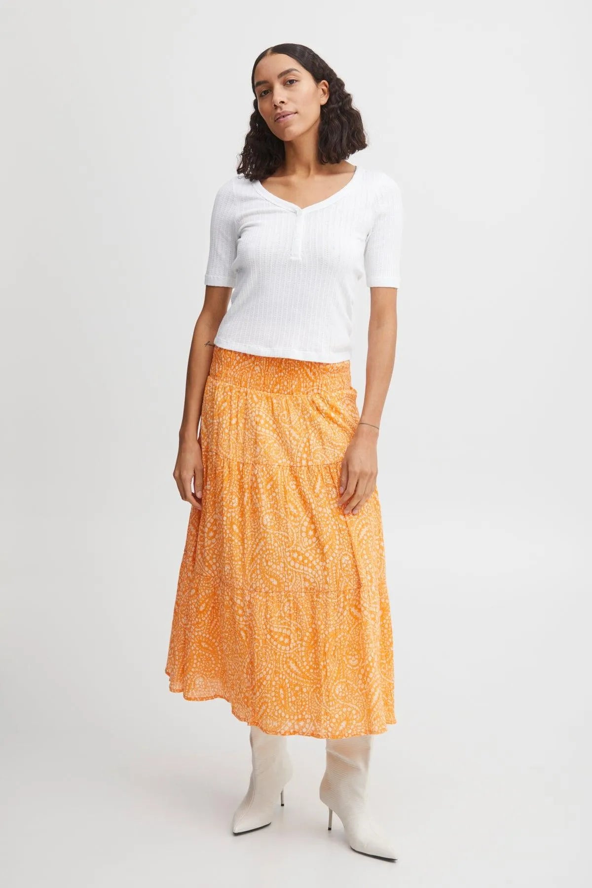 Camiseta B.Young Rilki Button Optical White - ECRU