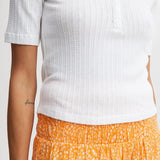 Camiseta B.Young Rilki Button Optical White - ECRU