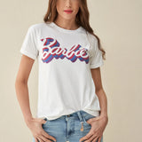CAMISETA BARBIE CON LOGO Y BRILLANTINA - ECRU