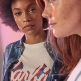 CAMISETA BARBIE CON LOGO Y BRILLANTINA - ECRU