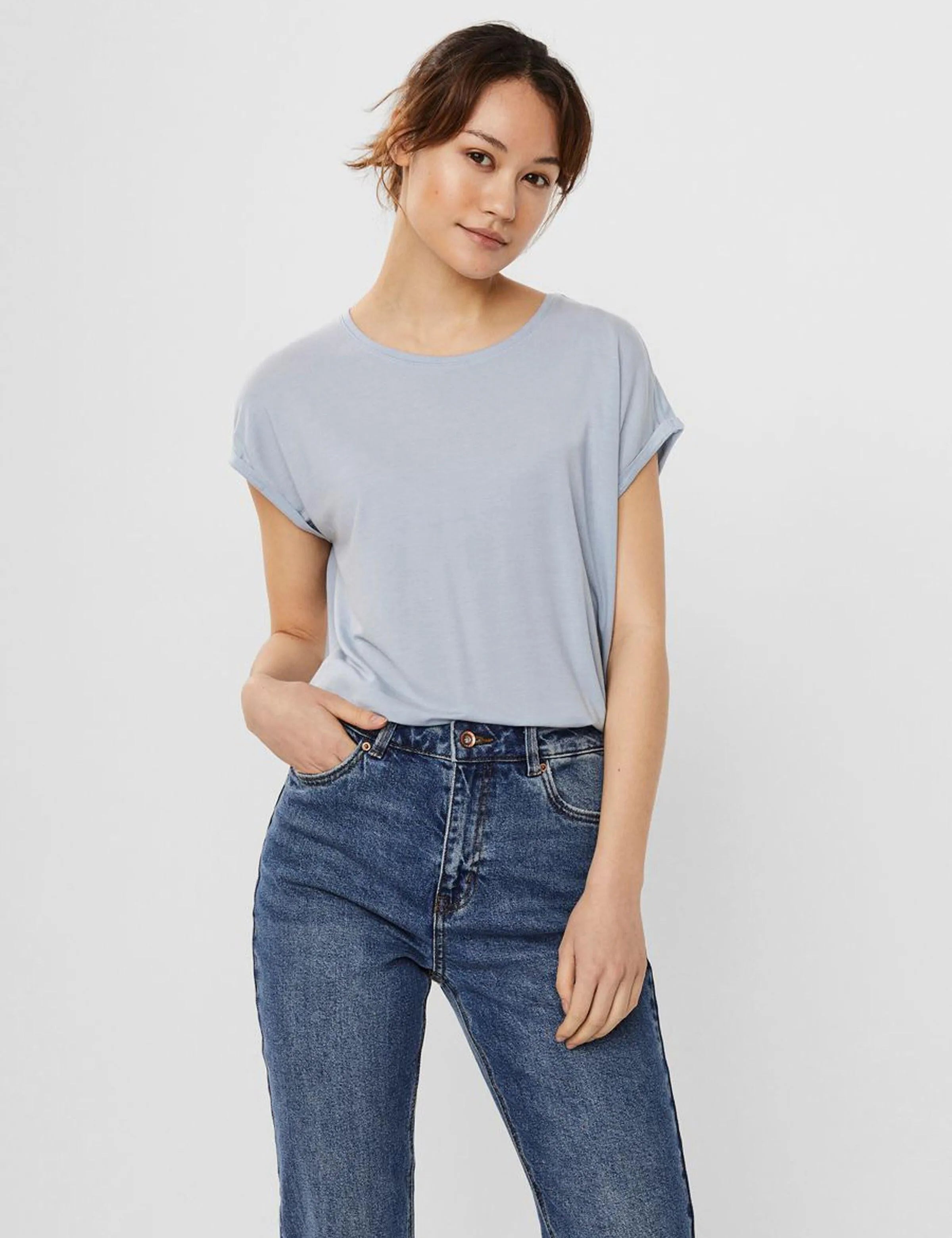 Camiseta Básica AWARE Blue Fog - ECRU