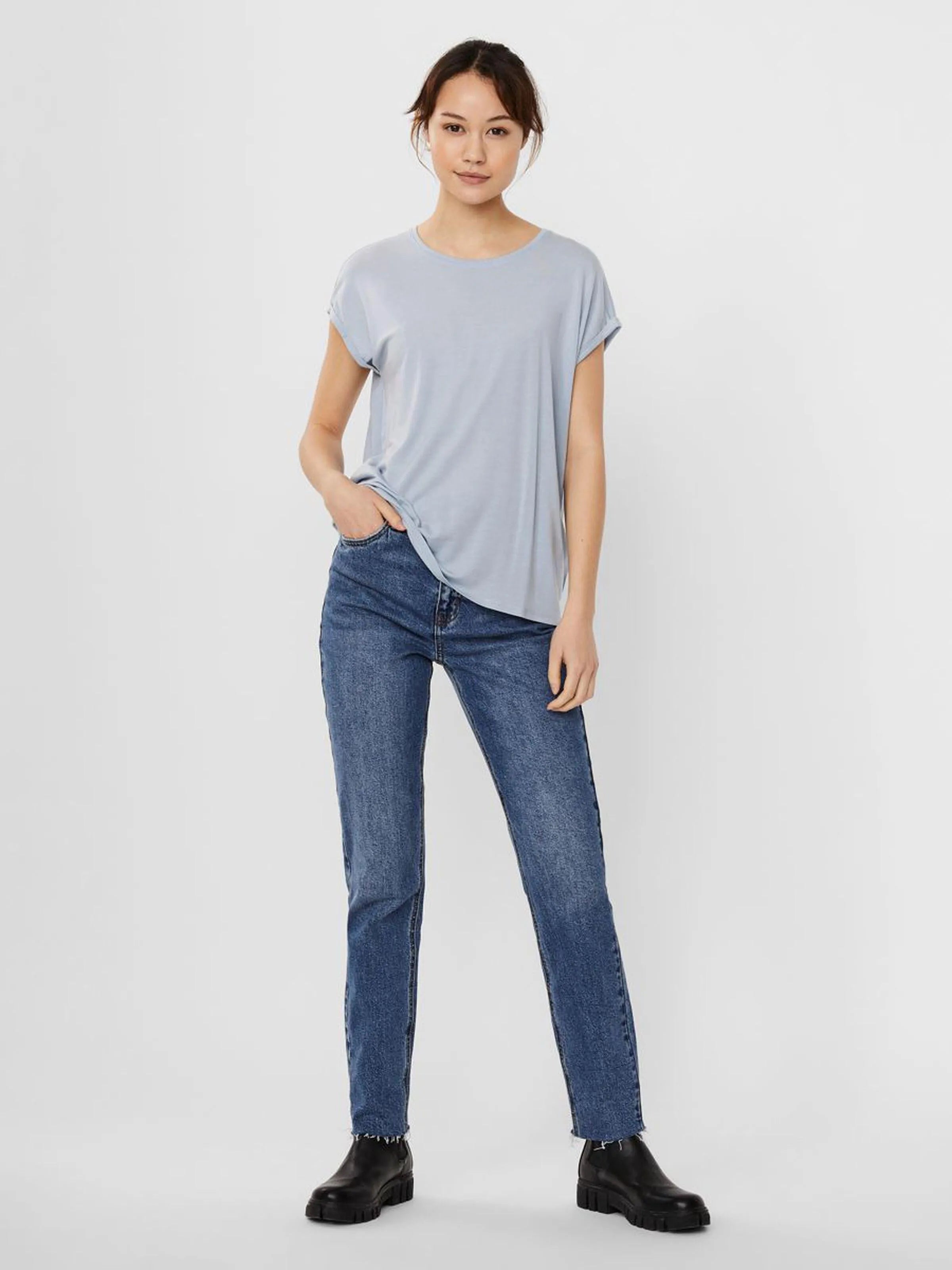 Camiseta Básica AWARE Blue Fog - ECRU