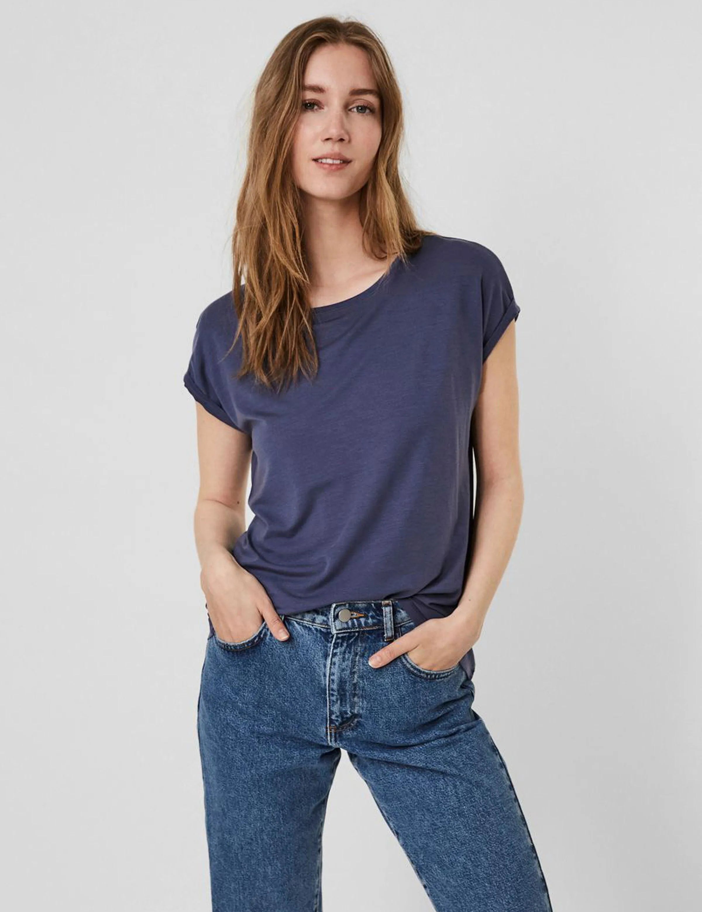 Camiseta Básica AWARE Vintage Indigo - ECRU