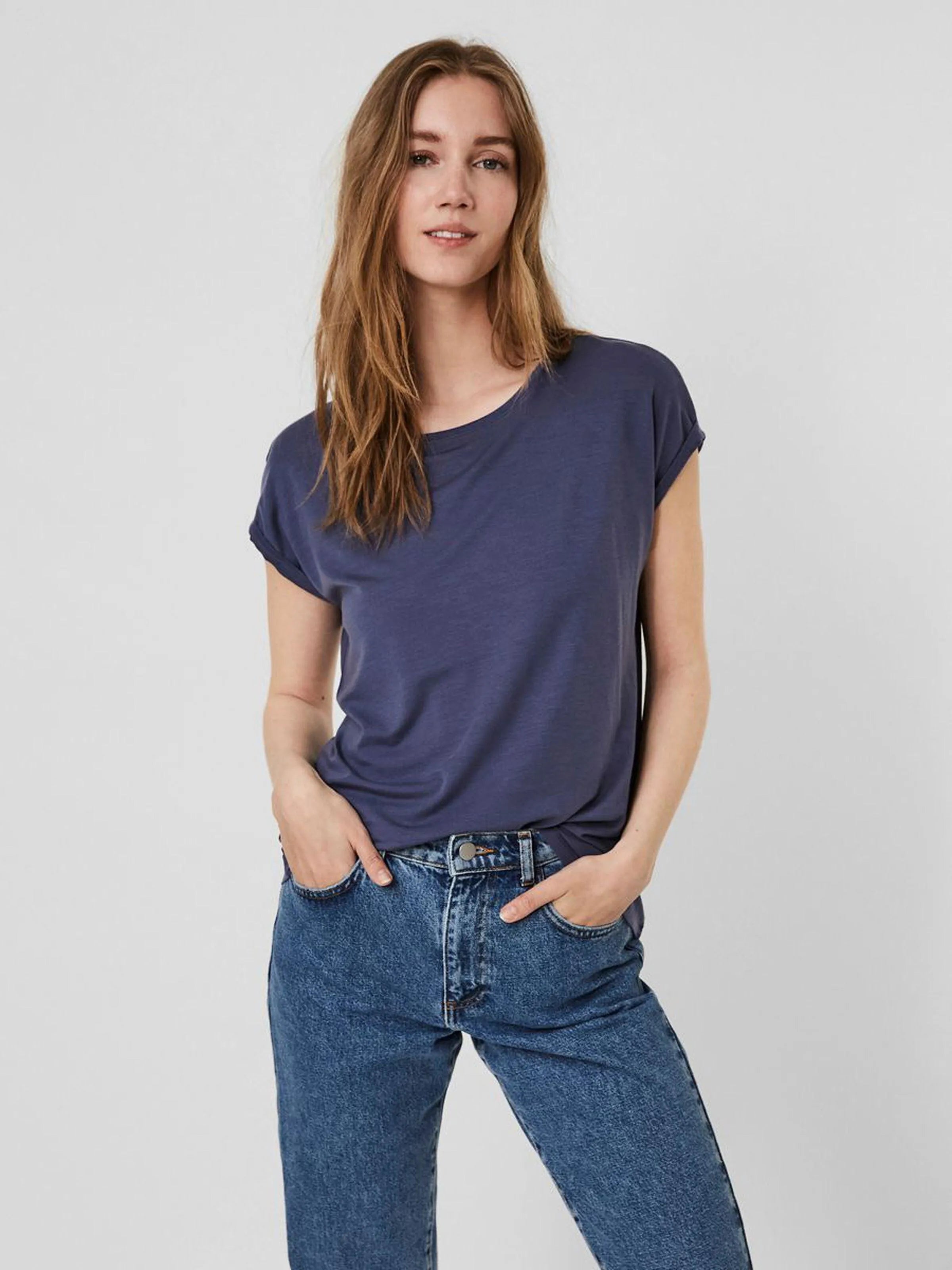 Camiseta Básica AWARE Vintage Indigo - ECRU