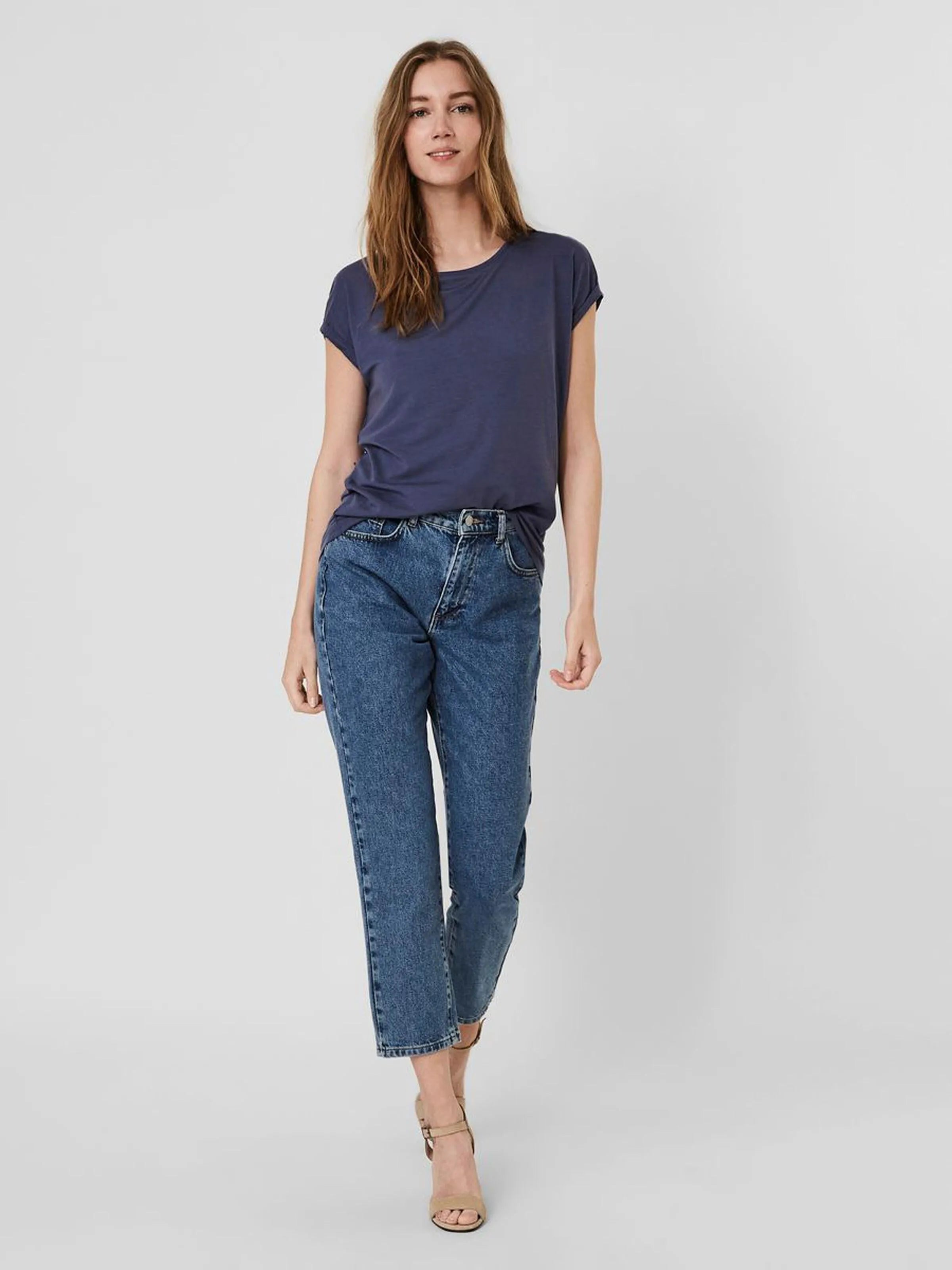 Camiseta Básica AWARE Vintage Indigo - ECRU