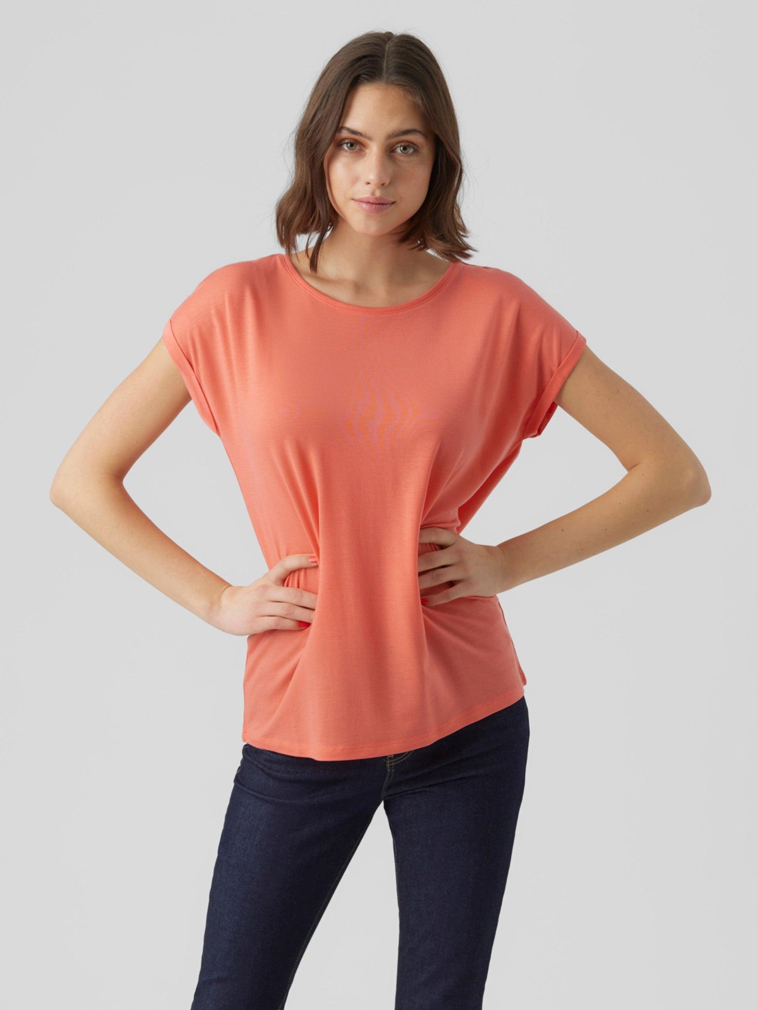 Camiseta Básica de Mujer Vero Moda AWARE Georgia Peach - ECRU