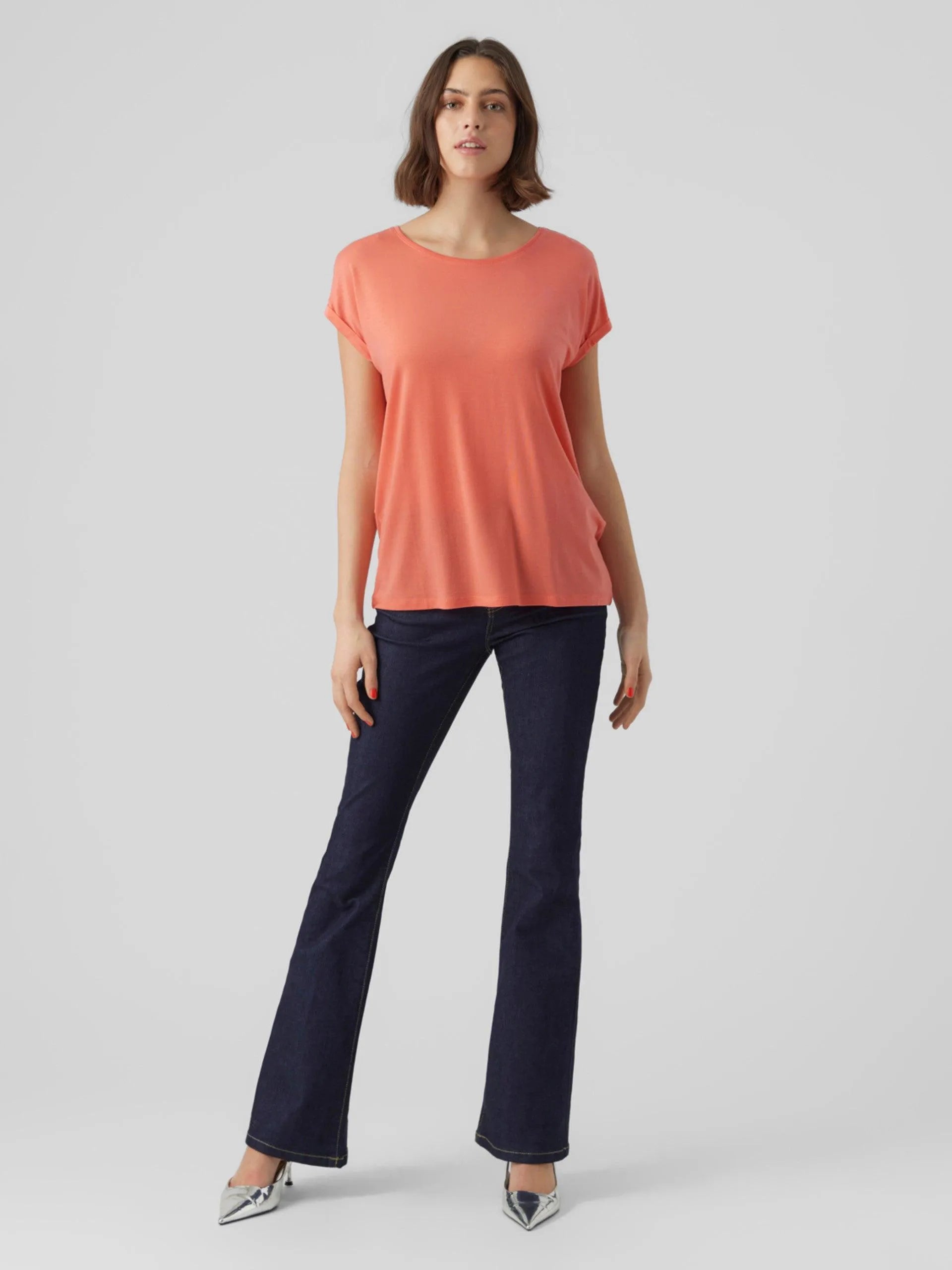 Camiseta Básica de Mujer Vero Moda AWARE Georgia Peach - ECRU