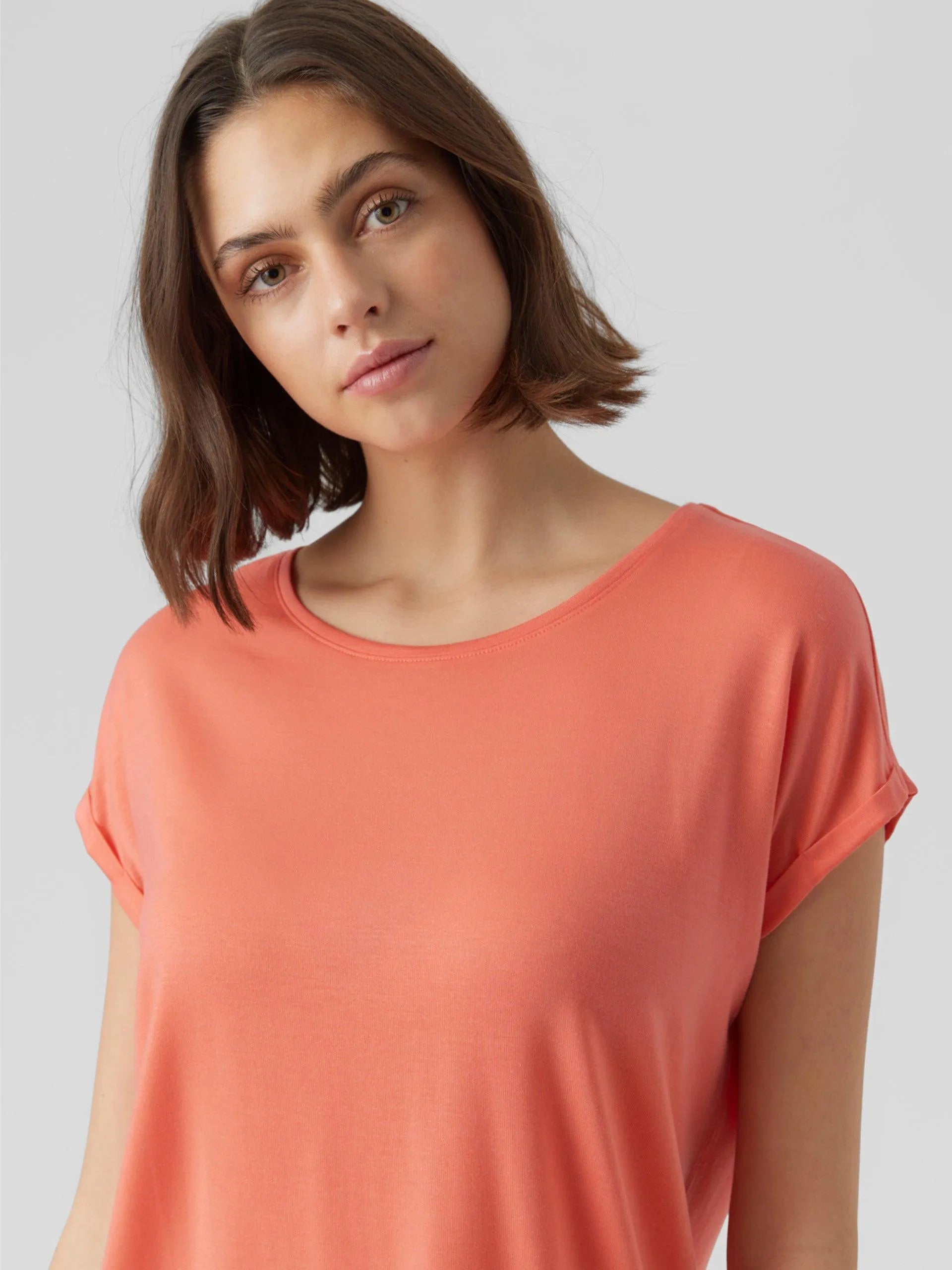 Camiseta Básica de Mujer Vero Moda AWARE Georgia Peach - ECRU